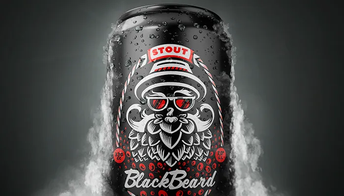 Diseño de línea de Etiquetas para cervezas Black Beard