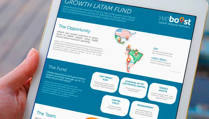 Diseño de One Pager para WeBoost